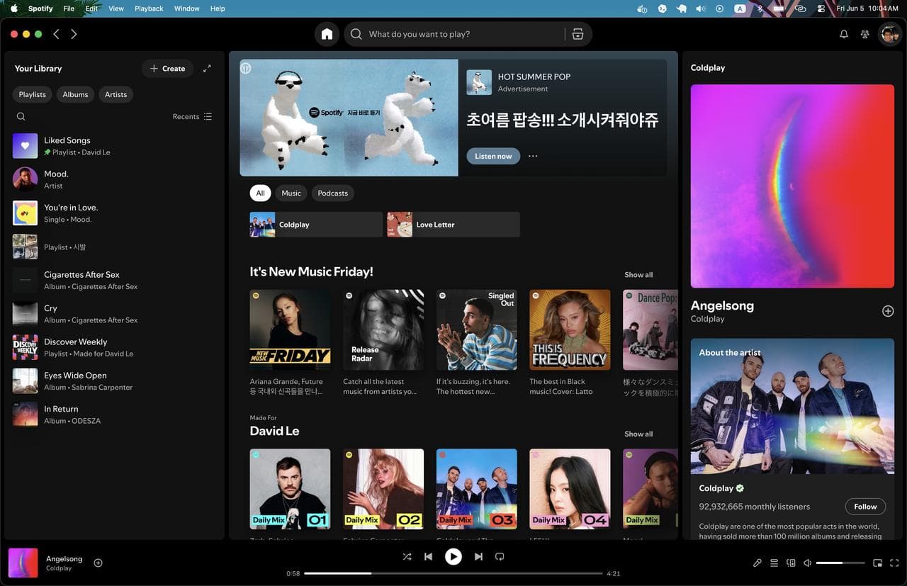 Spotify screenshot with detected controls